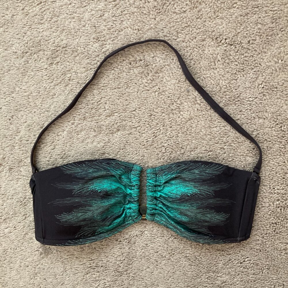 Victoria's Secret black & green bandeau bikini top size small